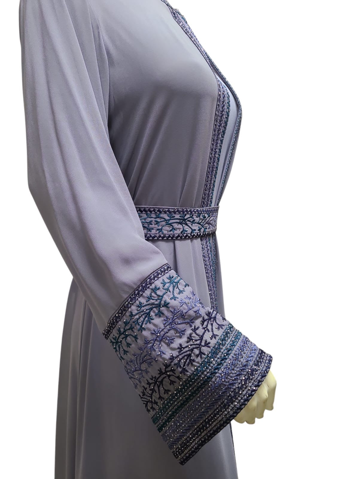 2 Layer Set Abaya- Gray
