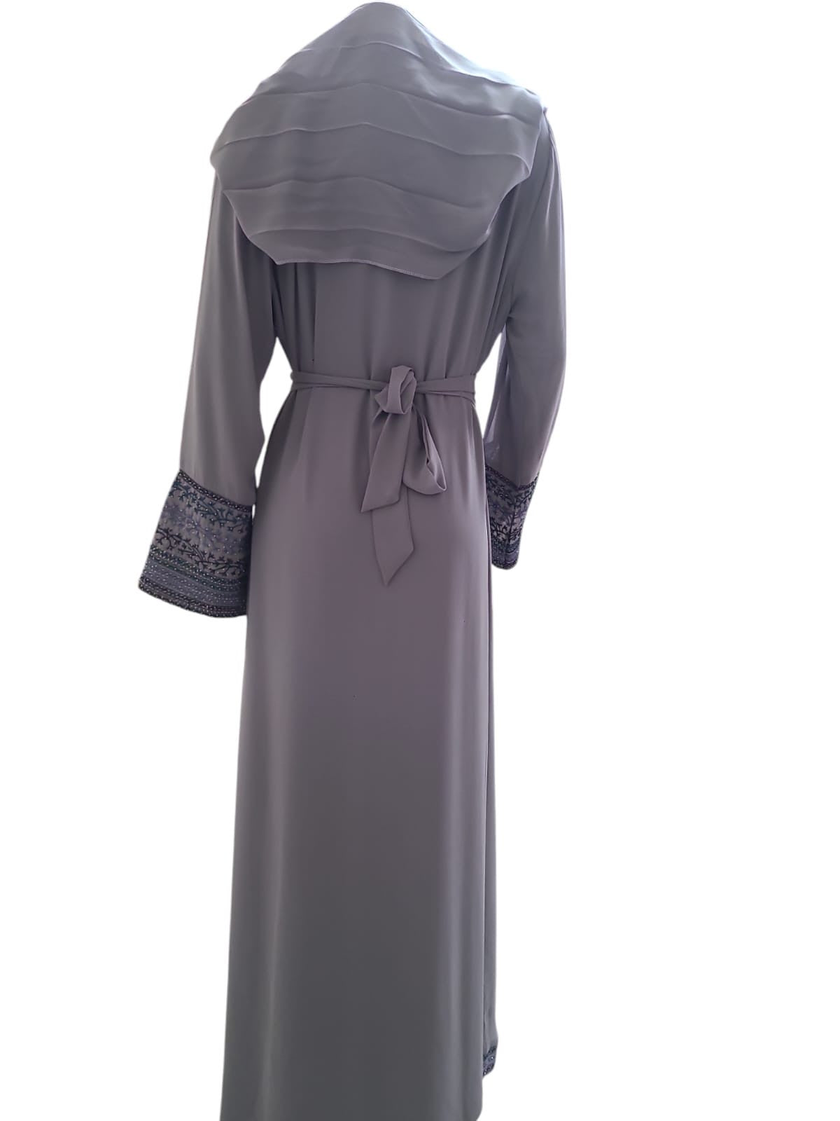 2 Layer Set Abaya- Gray