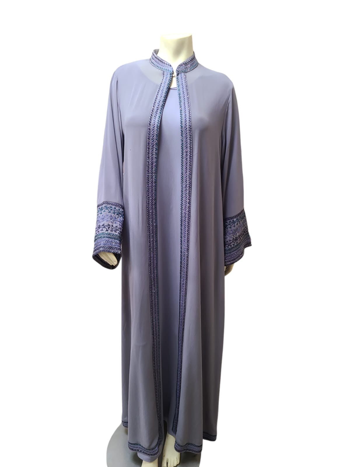2 Layer Set Abaya- Gray