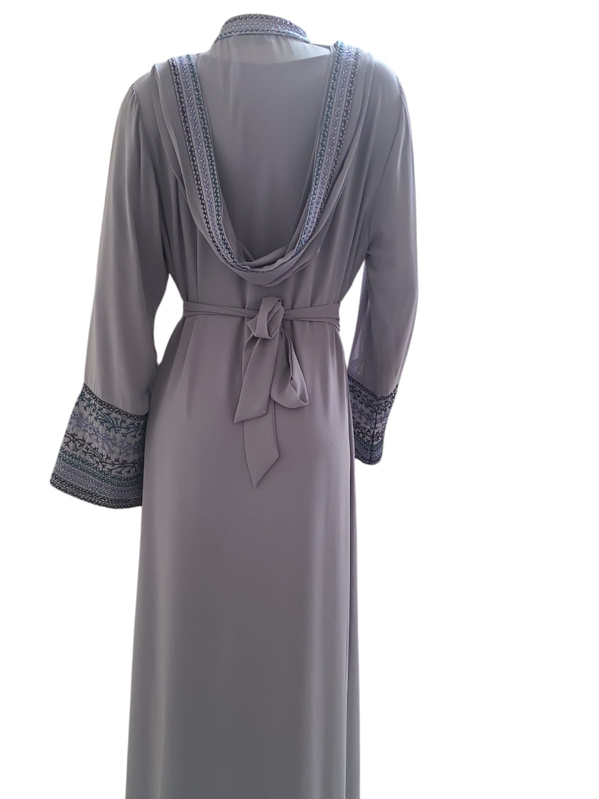 2 Layer Set Abaya- Gray