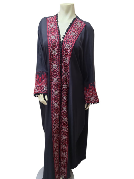 Embroidery Bisht Open Abaya